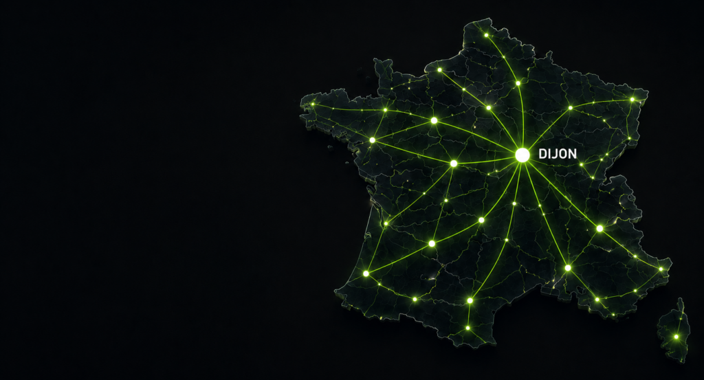 Carte de France illustrant la couverture nationale et la réactivité de Rail System
